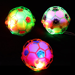 Balón de Fútbol Luminoso con Cuerda, Balón Musical Rebotador para Niños y Jóvenes, Juguete para Jugar al Aire Libre, Balón de Plástico con Luces LED de Colores - Product Image 1