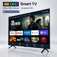 Televisi Android Pintar 4K UHD, TV QLED Tanpa Bingkai 75 85 100 Inci, Remote Suara, Pasokan Langsung Pabrik, HDR10+, Bluetooth untuk Rumah