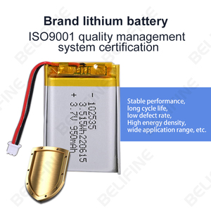 공장 직영 102535 리포 배터리 <span class=keywords><strong>3.7V</strong></span> 리튬 폴리머 배터리 950mAh 셀 장난감용 충전식 102535 배터리 <span class=keywords><strong>650mAh</strong></span> 950mAh - Product Image 3