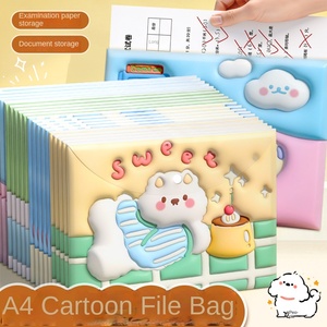 Cartella Portadocumenti A4 Trasparente con Disegno <span class=keywords><strong>di</strong></span> Ragazza Cartoonesca, Organizzatore Semplice in <span class=keywords><strong>Materiale</strong></span> PP per Documenti Scolastici - Product Image 3