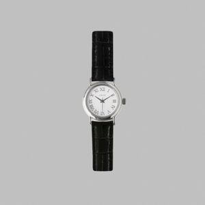 Montre-bracelet classique en quartz argentée et noire GBHW avec boîtier en acier inoxydable, bracelet en cuir, montre de luxe décontractée pour les affaires - Product Image 1