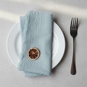 Wholesale Wrinkled <strong>Raw</strong> Edge Cotton Napkins Square Rustic Style Customizable for Wedding Western Dining Table Decoration - Product Image 3