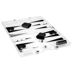 Juegos de Backgammon Lucite acrílico magnético de lujo de 14 "x 8,5" x 2 "con piezas de juego tazas de dados elegante decoración de juego de mesa de café - Product Image 2