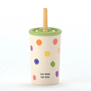 Gobelet en céramique à pois mignon, portable et isotherme, pour enfants, pour les voyages en voiture - Product Image 2