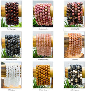 <span class=keywords><strong>Prix</strong></span> usine à la mode 8mm rond Chakra cristal Quartz pierres précieuses Bracelet boule forme améthyste pierre perles mode perlé Bracelets - Product Image 6