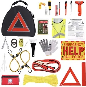 Kit de emergencia para coche de carretera personalizado, 119 piezas, preembalado, aprobado por CE ISO, gran oferta, portátil, impermeable, pequeño, Rojo