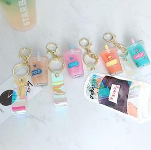 Porte-clés créatif et adorable pour fille, thé au lait perlé, tendance, dessin animé, pendentif, petit cadeau, vente en gros - Product Image 4