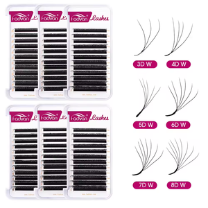 Fadvan Y W hình dạng lông mi mở rộng 5D W Lash Crisscross Mink Lash cá nhân tự nhiên dễ dàng ghép cilios Clover fios W Lash - Product Image 2