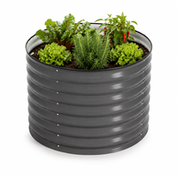 Jardinière surélevée ronde en acier galvanisé pour légumes à racines profondes, 4 panneaux, en kit, OEM, vente en gros, Australie