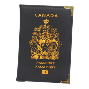 Wriza Canadian Passport Cover PU Leather Travel <b>Wallet</b> <b>RFID</b> <b>Blocking</b> ID Holder for Tourism Promotion Business Gifts Black - Product Image 1