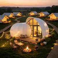 Палатка для глэмпинга Safari Hotel 6*7м, однокомнатная, из оксфордского хлопка и материалов ПВХ/ПВДФ, всесезонная, быстросборная, портативная, прямая, с защитой от УФ-излучения UV50+