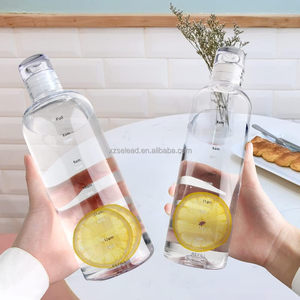 <span class=keywords><strong>IGlass</strong></span> de alta calidad 500/750ml marcador de tiempo transparente Drinkware botella de agua de jugo de moda escala de tiempo tapa de rosca para Tequila - Product Image 2