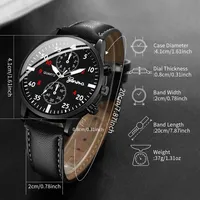 Ensemble de 4 montres pour homme, analogiques, quartz, boîtier en alliage, bracelet en cuir, style business, bijoux décontractés CC002
