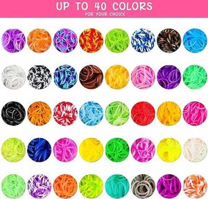 Making Craft Kits Gift for Kids 40-Color Rubber <strong>Loom</strong> <strong>Bands</strong> Starter Kit Plastic DIY Bracelet Making Craft Kits Gift for Kids - Product Image 4
