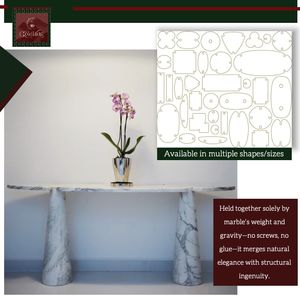 Table console en marbre <span class=keywords><strong>Bianca</strong></span> Carrara de luxe GOLDKING, meuble parfait pour hôtel, villa, boutique, maison d'hôtes, spa - Product Image 2