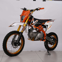 Moto tout-terrain professionnelle de 125 cm3 avec amortisseurs avant inversés, grandes roues de 17/14 pouces, Pit Bike Motocross pour adultes