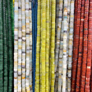 5x8mm pequeño plano redondo Ábaco rueda cuentas disco espaciador ágata cristal Jade piedra cuentas joyería hacer cuentas - Product Image 2