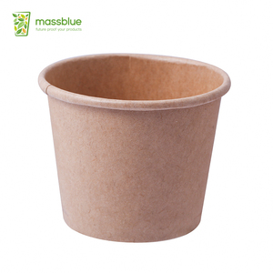 Ciotola di Carta Personalizzata Bianca Rivestita per Alimenti con Stampa CMYK e Coperchio Trasparente per Gelato - Product Image 3