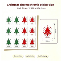 Pegatina termocrómica para taza con diseño de árbol de Navidad que cambia de color, pegatina impermeable para decoración navideña, regalo de Navidad, pegatina personalizada