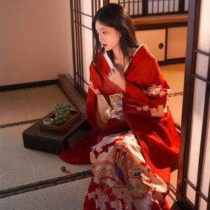 <span class=keywords><strong>Kimono</strong></span> <span class=keywords><strong>traditionnel</strong></span> <span class=keywords><strong>japonais</strong></span> sexy pour femmes et filles 2026 avec Obi, imprimé floral rouge, manches longues, Yukata pour Cosplay et Spectacles Scéniques - Product Image 6
