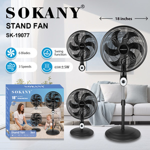 <span class=keywords><strong>Ventilateur</strong></span> sur pied SOKANY19077, diamètre de la pale de 18 pouces, 6 pales, électrique, 3 vitesses réglables, oscillant, <span class=keywords><strong>ventilateur</strong></span> sur pied pour la maison, en plastique PP - Product Image 2