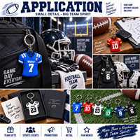 Porte-clés en silicone de football américain personnalisé de haute qualité sans BPA pour porte-clés et mousquetons promotionnels