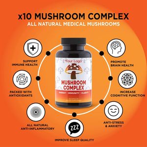 Supplément de cerveau végétalien pour soutenir le système immunitaire et la santé du cerveau Capsule organique de champignons nootropiques - Product Image 3