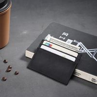 Dompet penyimpan kartu kredit pria, dompet kulit asli Anti penghalang RFID, pemegang kartu kredit kustom