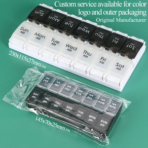 SUNSHING Factory 14 Day AM PM Pill Organizer Double Compartment Weekly Medicine Box Morning Night Pill Case Medication <b>Container</b> - Product Image 2
