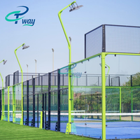 Terrain de padel panoramique avec verre CE, gazon synthétique CEP, éclairage 400W, tableau de scores électrique, triple galvanisation à chaud soudée au laser