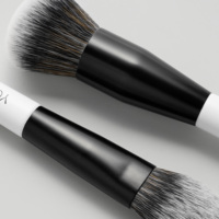 Pinceaux de maquillage en poils synthétiques de qualité supérieure, 10 pièces, manche noir et blanc, kit de pinceaux pour le visage et les yeux, pinceau pour fond de teint, contour, illuminateur