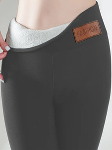 Leggings thermiques chauds et extensibles <span class=keywords><strong>pour</strong></span> femmes, avec logo personnalisé, doublure en polaire, taille haute, <span class=keywords><strong>pour</strong></span> l'hiver, vente chaude - Product Image 6
