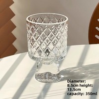 Tasse à eau en verre haut de gamme pour filles, mignonne, de luxe léger, à pied haut, créative, pour café, résistante aux hautes températures, sans poignée