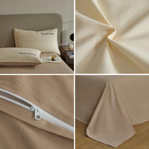 <span class=keywords><strong>Autunno</strong></span> inverno Anti-polvere acaro 300TC stile europeo-americano in tinta unita ricamato copriquilino Set lenzuola - Product Image 3