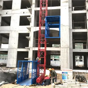 Building Double Cage Construction Lift Electric Control Winch Lifting Construction Hoist Customized Cargo Elevator