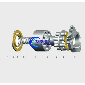Pièces de pompe à pistons axiaux Parker : Bloc-cylindres, Plaquette de distribution, Plaquette de retour, Rotule, Arbre, Composants de pompe hydraulique - Product Image 1