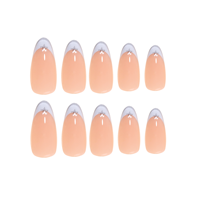 30 pièces de faux ongles de haute qualité, faux ongles courts, ongles français à presser, logo personnalisé 3D, produits de beauté pour ongles artificiels