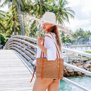Vietnam Handmade Rattan Woven Tote Bag Natural <b>Straw</b> Shoulder Bag Beach Handbag Manufacturer Supplier - Product Image 2
