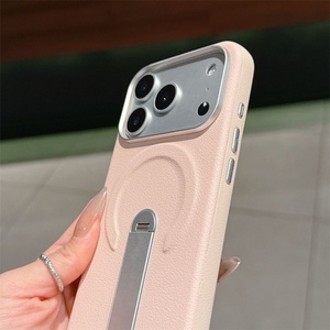 Funda Magnética Personalizada de Cuero PU para iPhone 17 13 14 15 16 Pro Max con Soporte Metálico Giratorio Oculto y Cubierta Protectora - Product Image 6
