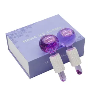 Wholesale Factory Wave Massage Ball Beauty Magic Glitter Summer Cooling Facial Blue Pink Ice Globes