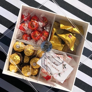 Khay Phục Vụ Đồ Ăn Nhẹ Nhiều Ngăn Bằng Nhựa Acrylic VONVIK Có Nắp 4 Khe Hộp Đựng Thực Phẩm Bằng Nhựa Acrylic Chia Ngăn - Product Image 5