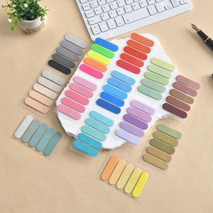 Retour à l'école : Onglets adhésifs PET, marque-pages fléchés de couleur unie Morandi, blocs-notes, fournitures de bureau pour étudiants - Product Image 1