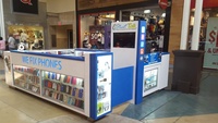 Kiosque d'accessoires pour téléphones portables au design moderne pour centre commercial, vitrine en bois pour accessoires de téléphone, kiosque de réparation de téléphones