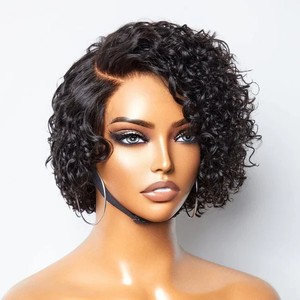 <span class=keywords><strong>Nerissa</strong></span> 12A Grad Perücke Pixie Lockenperücke vorgezupfte Pixie-geschnittene echthaar-Perücken 100 % intaktes Haarperücken-Probenlieferant - Product Image 2