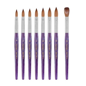 Poudre acrylique 100% poils de Kolinsky, outil de beauté pour nail art, pinceau à ongles avec manche en bois, fournisseurs de produits pour ongles de haute qualité - Product Image 1
