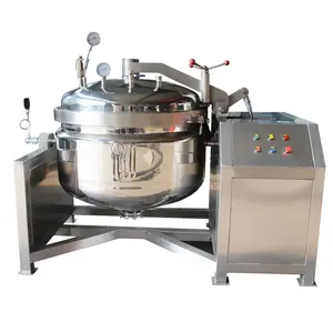 Industrial Commercial Pressure Cooker Bone Meat Rice Beans Boiling High Temperature Cooking Kettle Machine