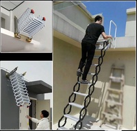 Escalier de grenier mural rétractable automatique intelligent, escalier extensible en aluminium pour usage domestique, extérieur et appartement