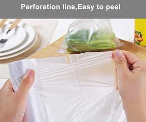 Rouleau de 1000 sacs jetables écologiques en plastique pour fruits, légumes, pain et stockage alimentaire transparent en cuisine - Product Image 5