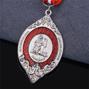 Moderno design innovativo vergine maria massonica gesù in miniatura buon prezzo vetro epossidico rosario centrotavola collana medaglie produttori - Product Image 1