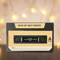 Carte de vœux personnalisée créative avec cassette audio 60S 300S, enregistreur de cassette rétro pour cadeau de petit ami ou de petite amie